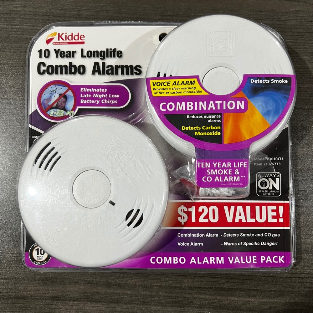 Kidde Smoke Carbon Monoxide Combo Detector Alarm 2 Pack P3010CU 21026773 NEW